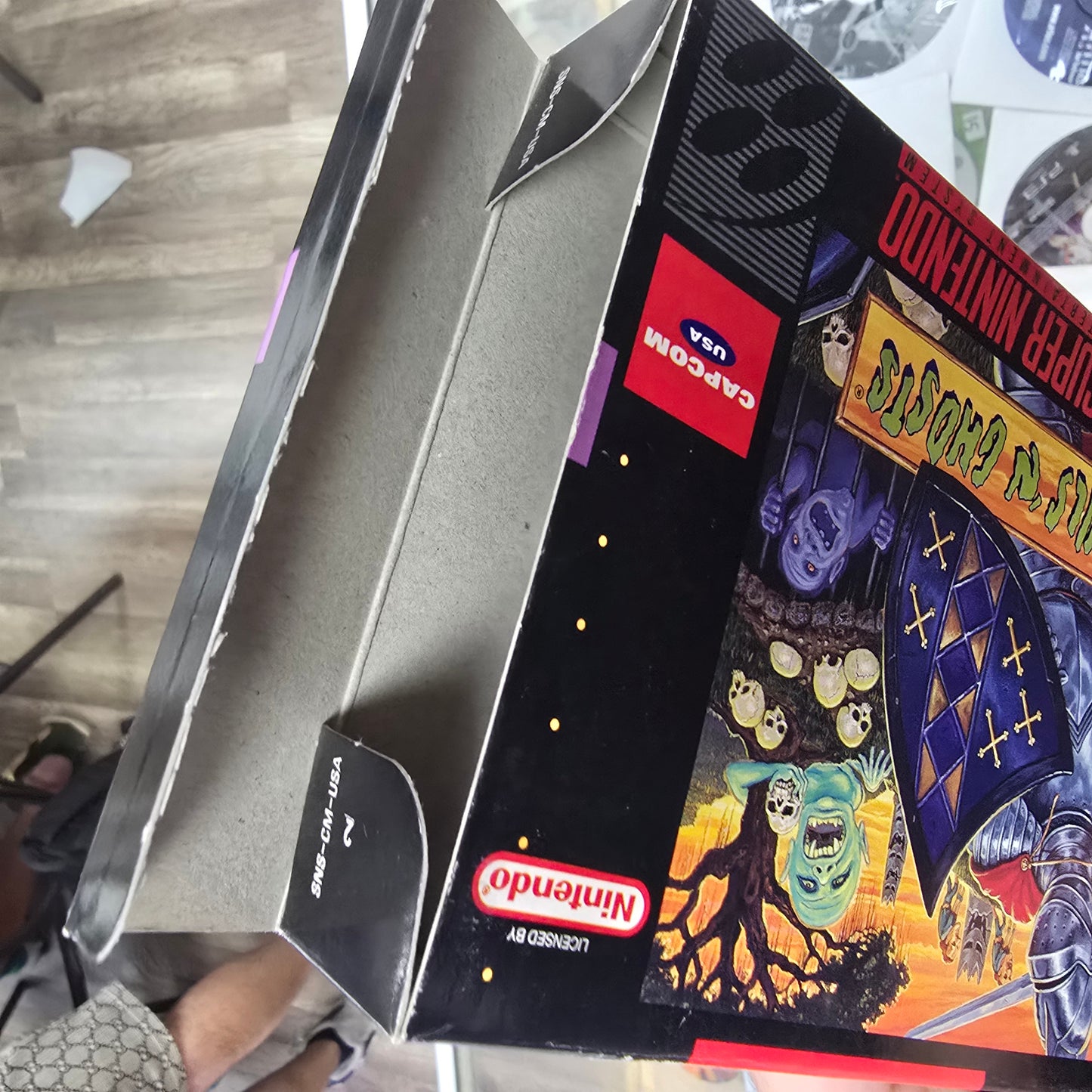 Super Ghouls 'N Ghosts (Clean) CIB with Box Protector Super Nintendo