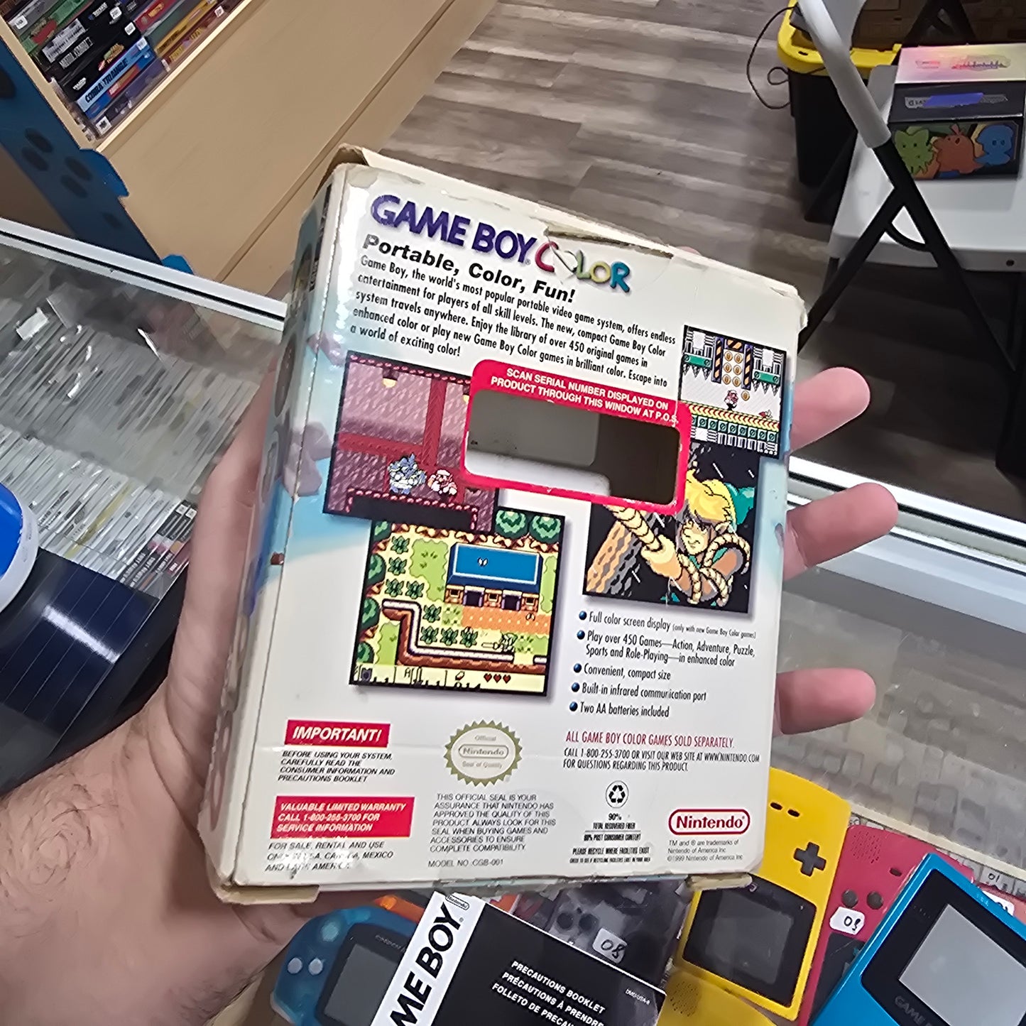 Game Boy Color Teal Handheld System with Original Box