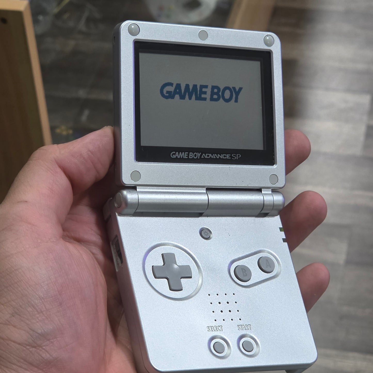 Silver Gameboy Advance SP AGS 001 with Charger