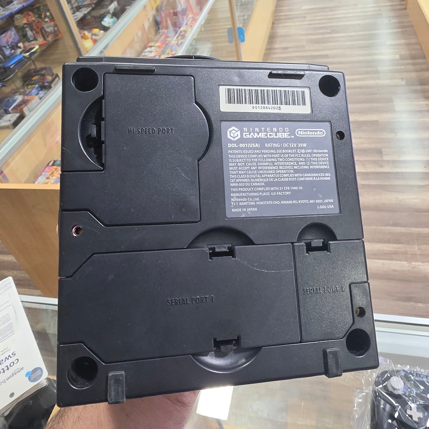 Black Nintendo GameCube System with One Controller and Wires+ Memory Card (025)