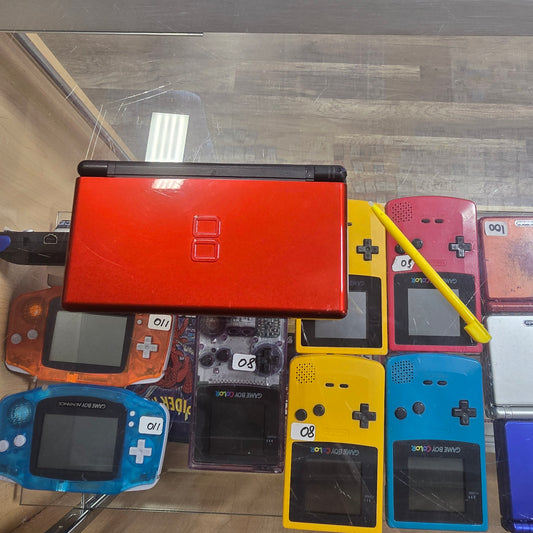 Red Nintendo DS Lite Handheld System with Charger