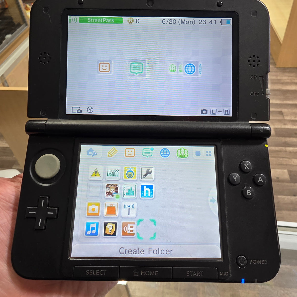 (913) Blue Nintendo 3DS XL Handheld System With Charger (Region Free)(JAPANESE TO US) (CHECK SCREEN)