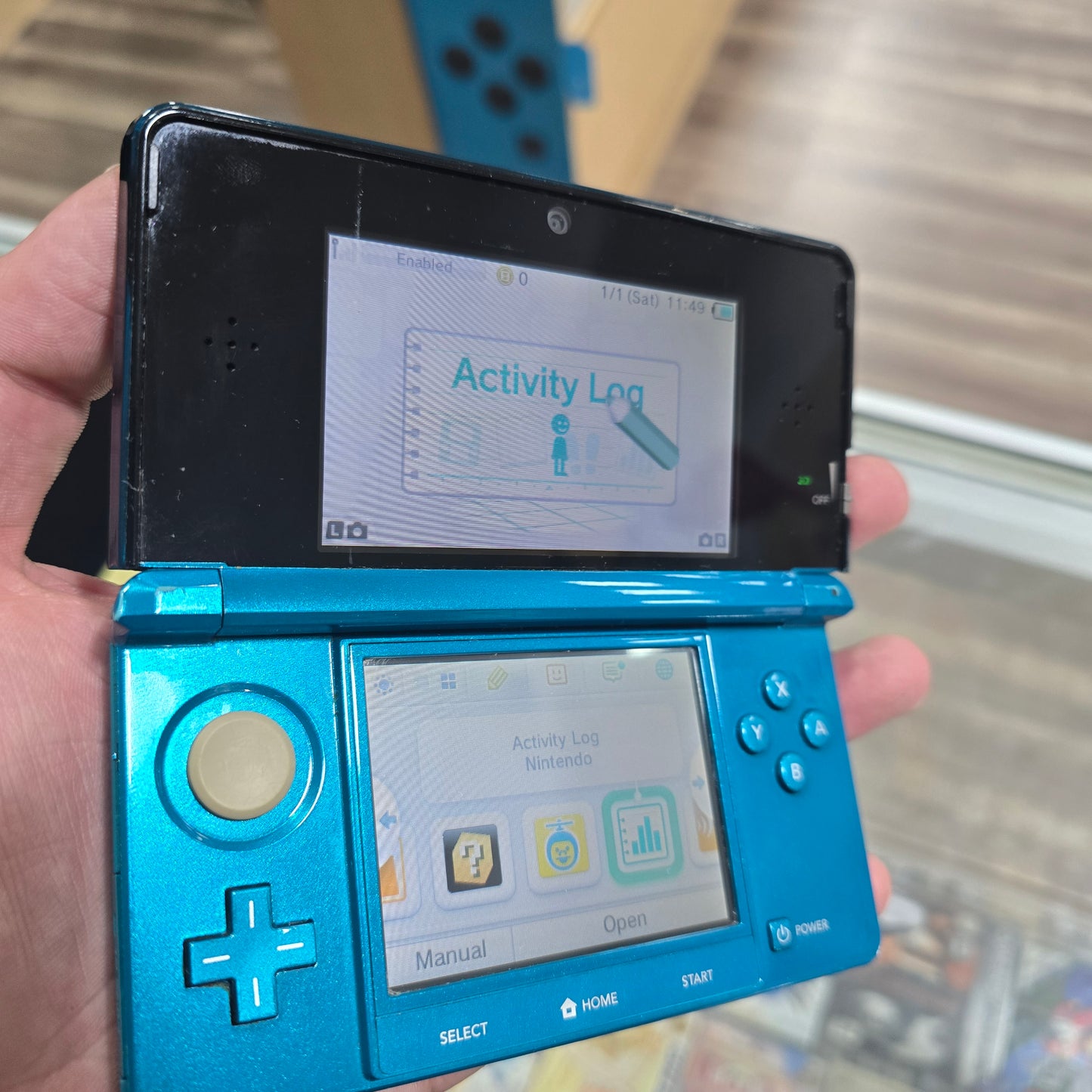 Blue Nintendo 3DS Handheld System with Charger (Poor Condition)