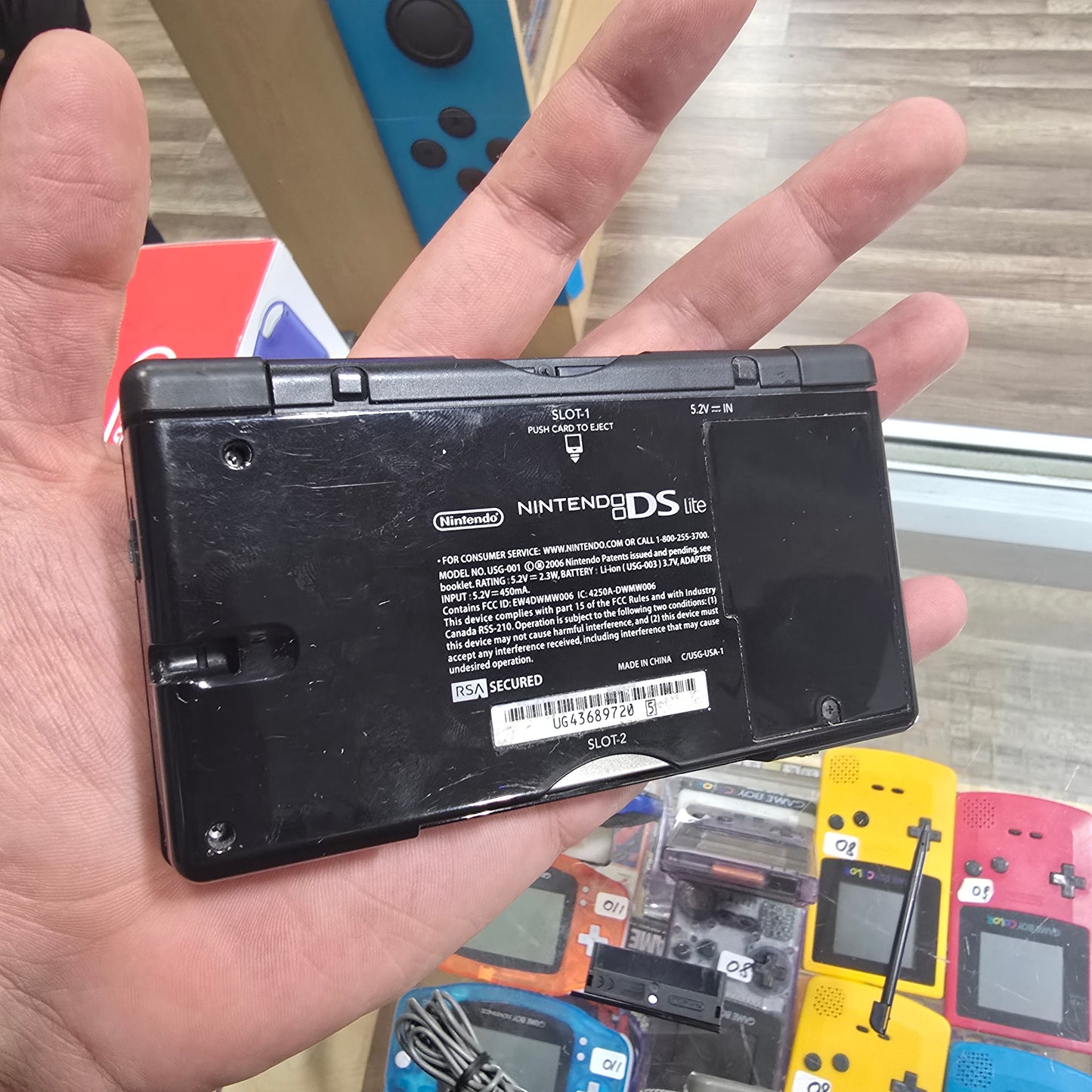 Black Nintendo DS Lite Handheld System with Charger