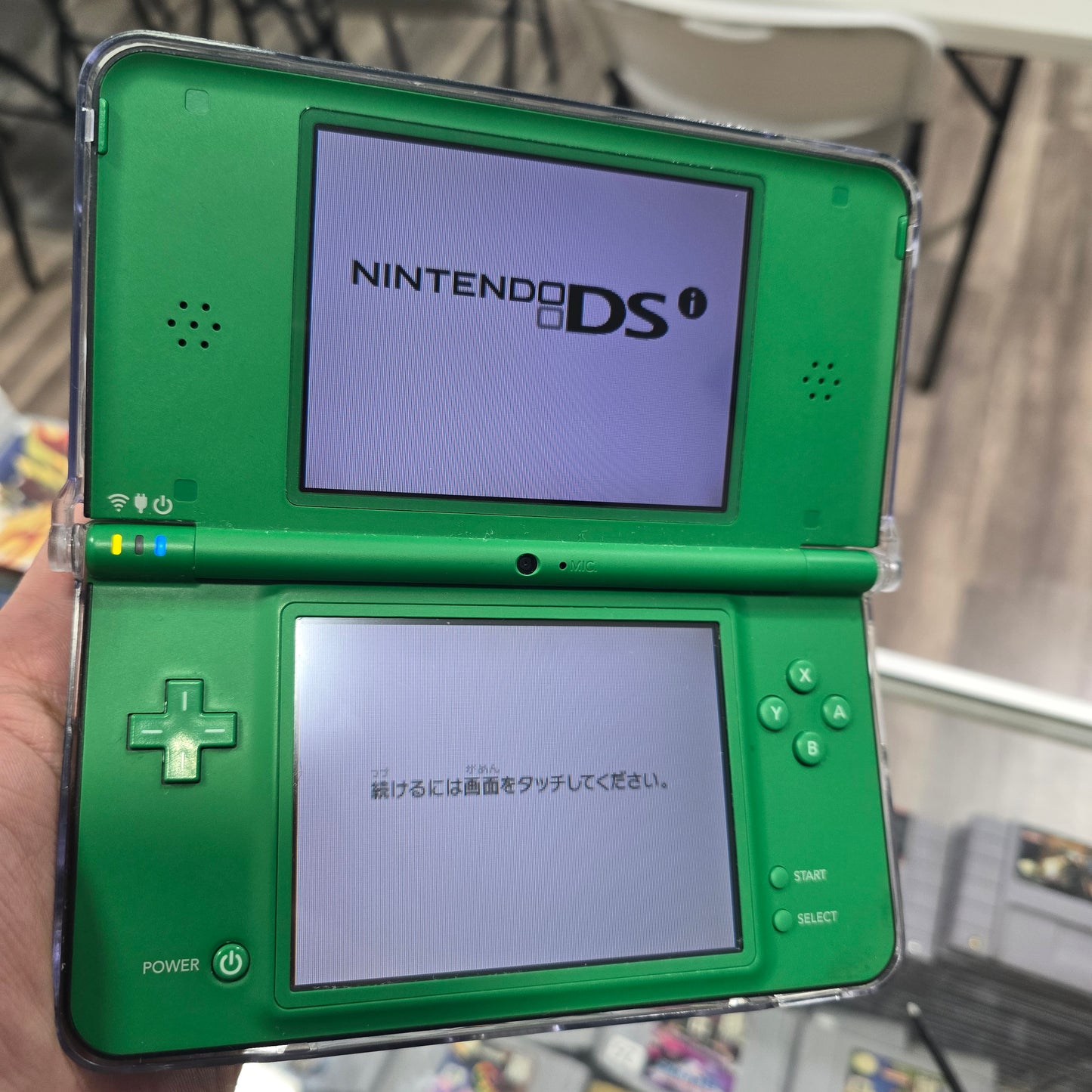Modded Green Nintendo DSi XL Handheld System with Charger (Has Pokémon Games in English and Japanese)