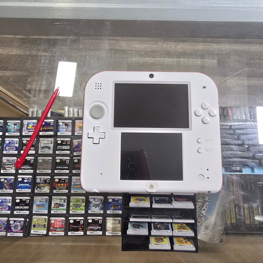 White and Red Nintendo 2DS Handheld System with Charger