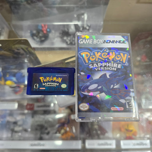 Pokémon Sapphire with Custom Case (Authentic) (Dry Battery) Nintendo Gameboy Advance