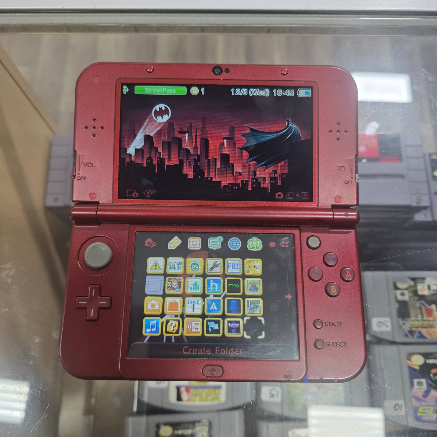 New Nintendo 3DS LL Metallic Red JP Nintendo 3DS [Pre Installed Games] [Charger Included] TOP IPS