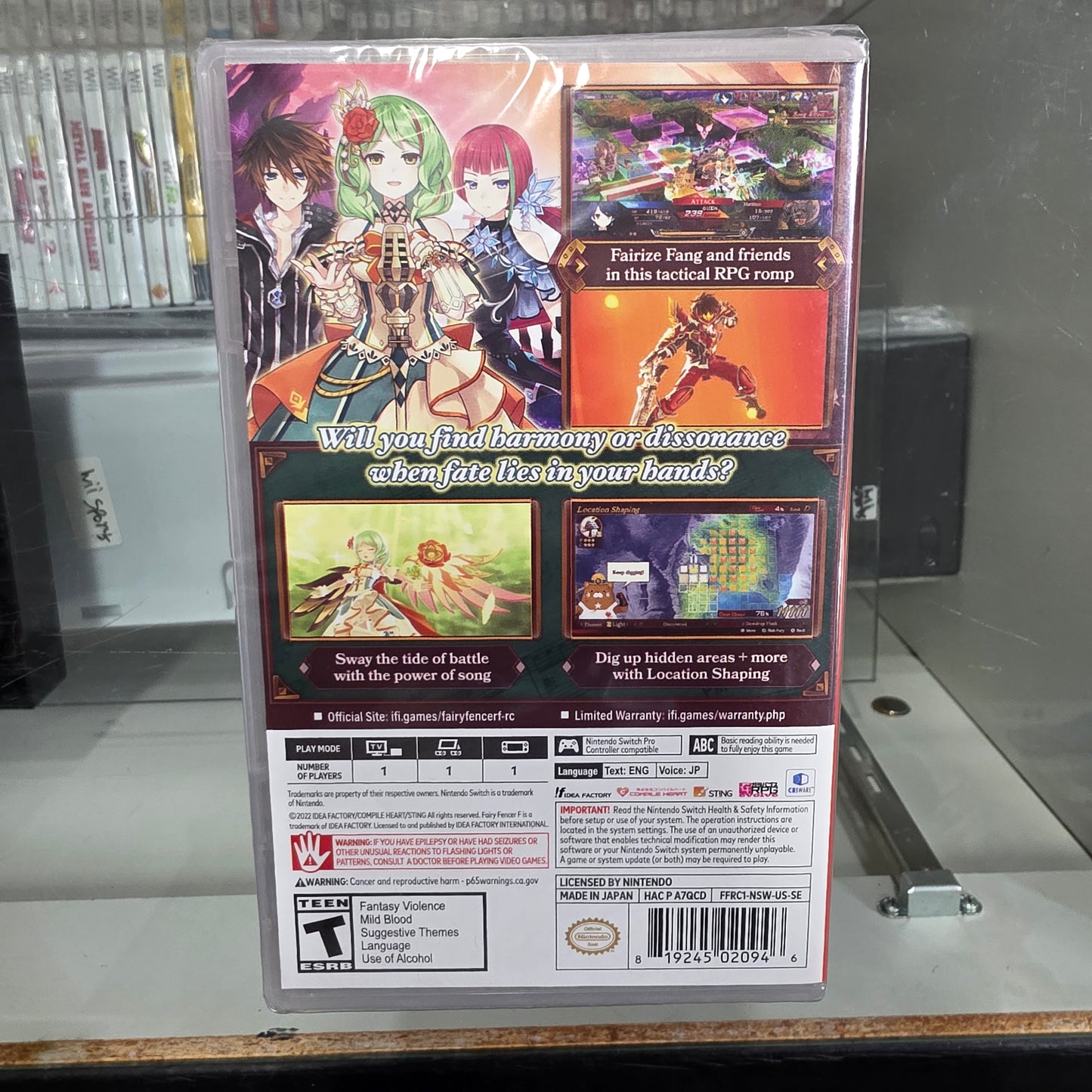 New Sealed Fairy Fencer F Refrain Chord Nintendo Switch