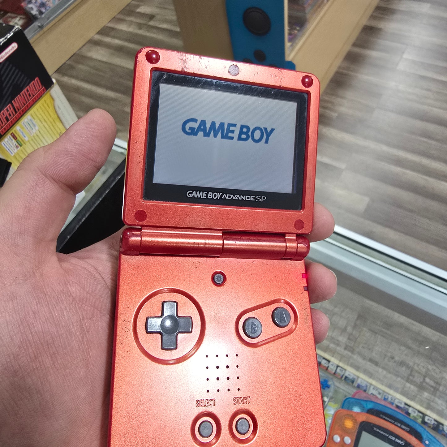 Red Nintendo Gameboy Advance SP (Rough Condition) with Charger