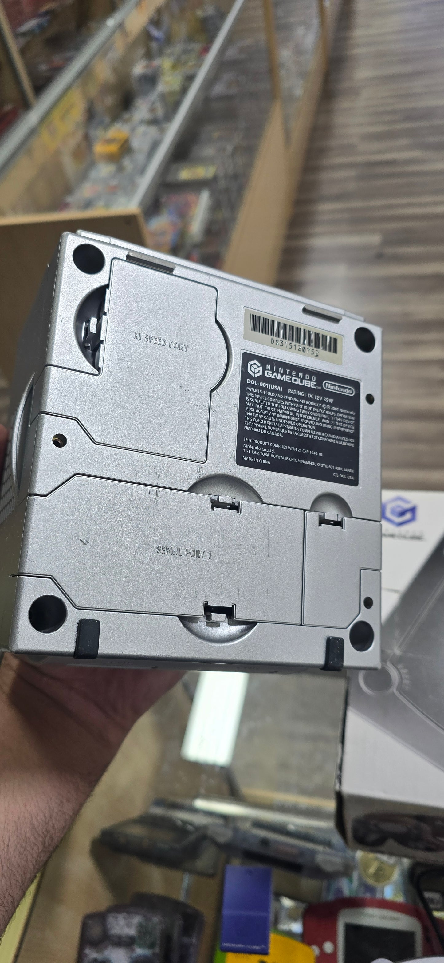 Silver Nintendo GameCube System with Box and Controller plus Memory Card