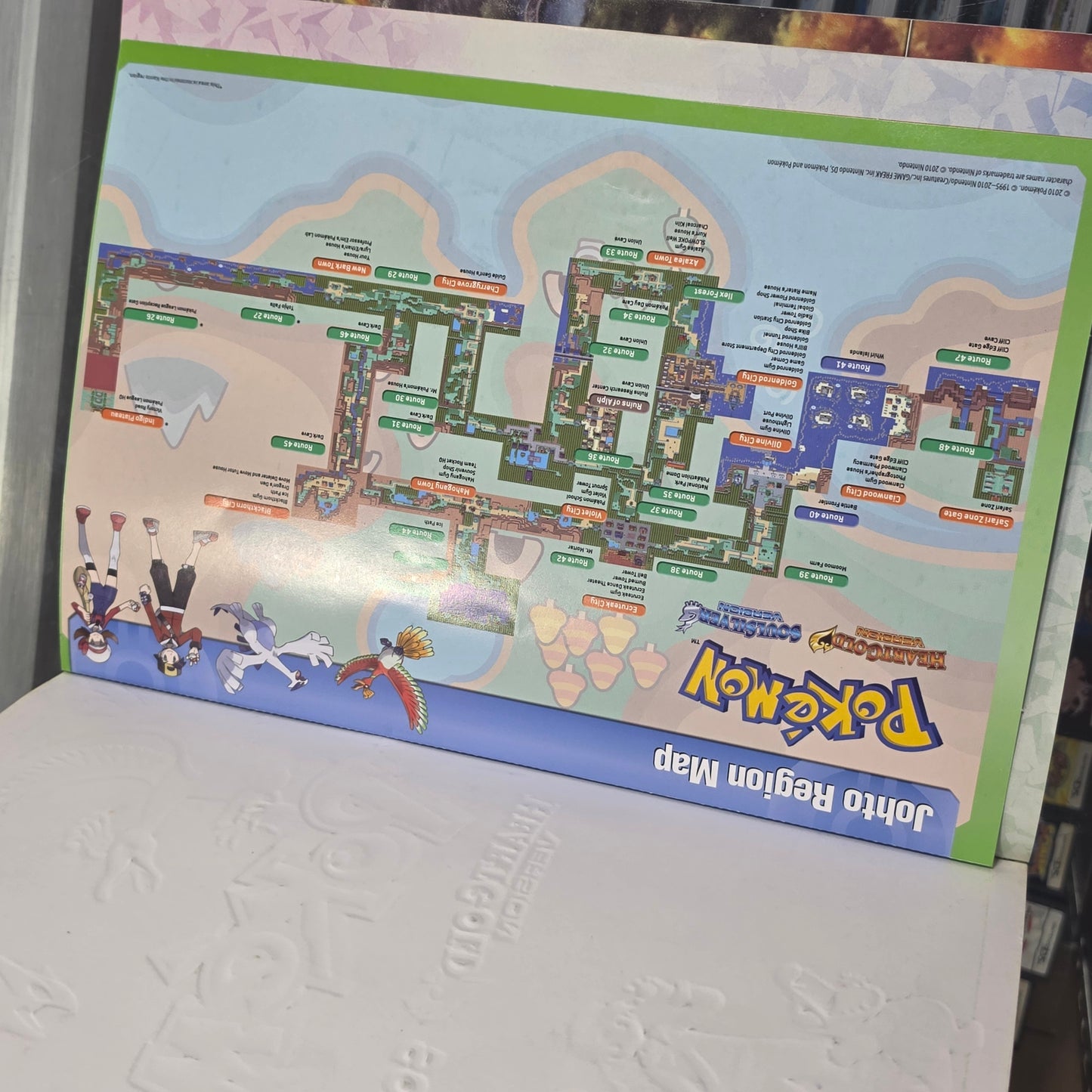 Pokemon HeartGold & SoulSilver Strategy Guide Poster Nintendo DS W/poster