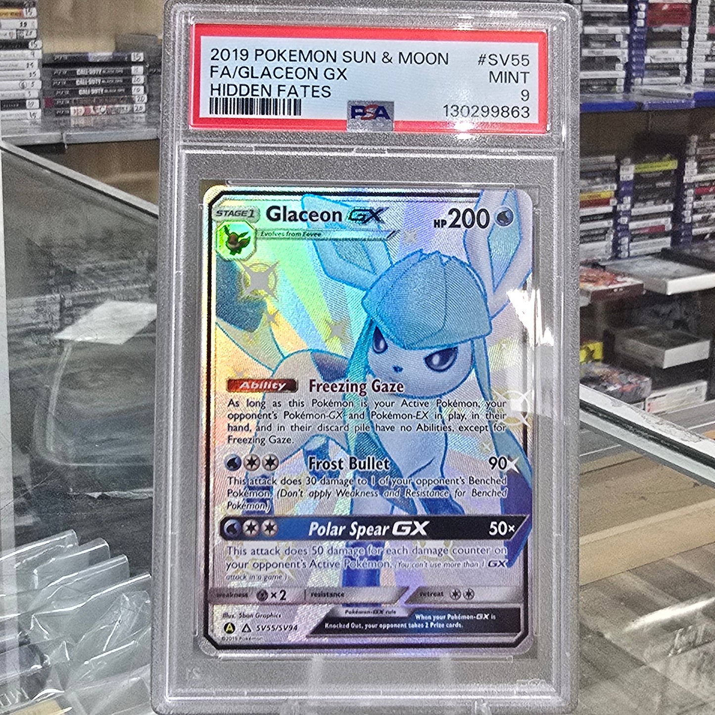 Glaceon GX - Hidden Fates: Shiny Vault (PSA 9)