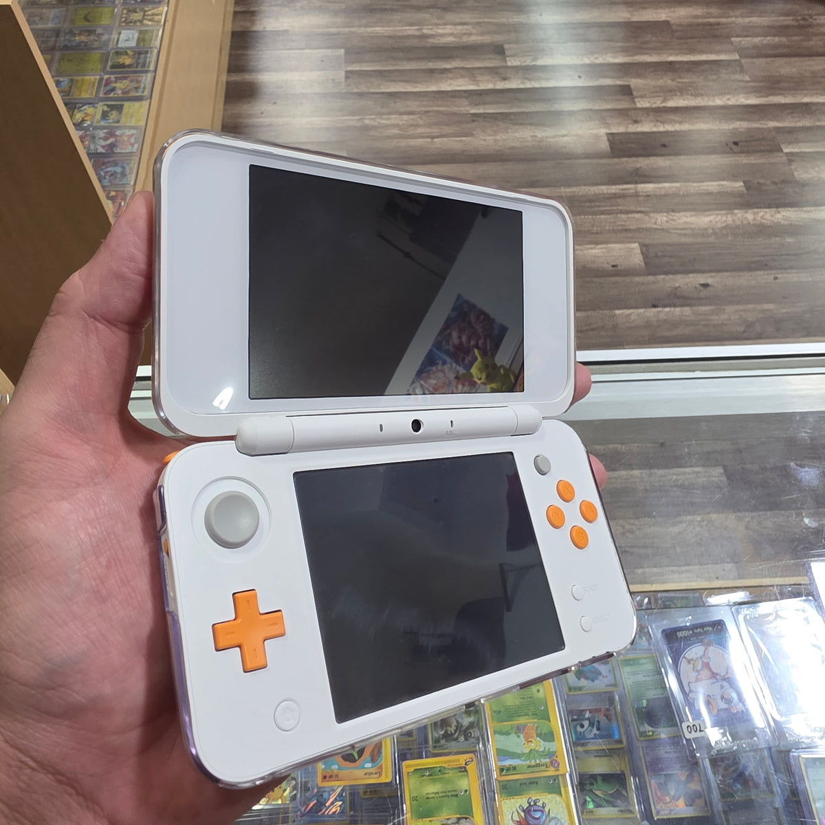 New Nintendo 2DS XL White + Orange Handheld System with Charger (DIGITAL GAMES)