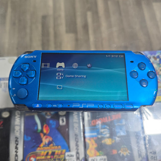Blue PSP 3000 Model Handheld System with Charger