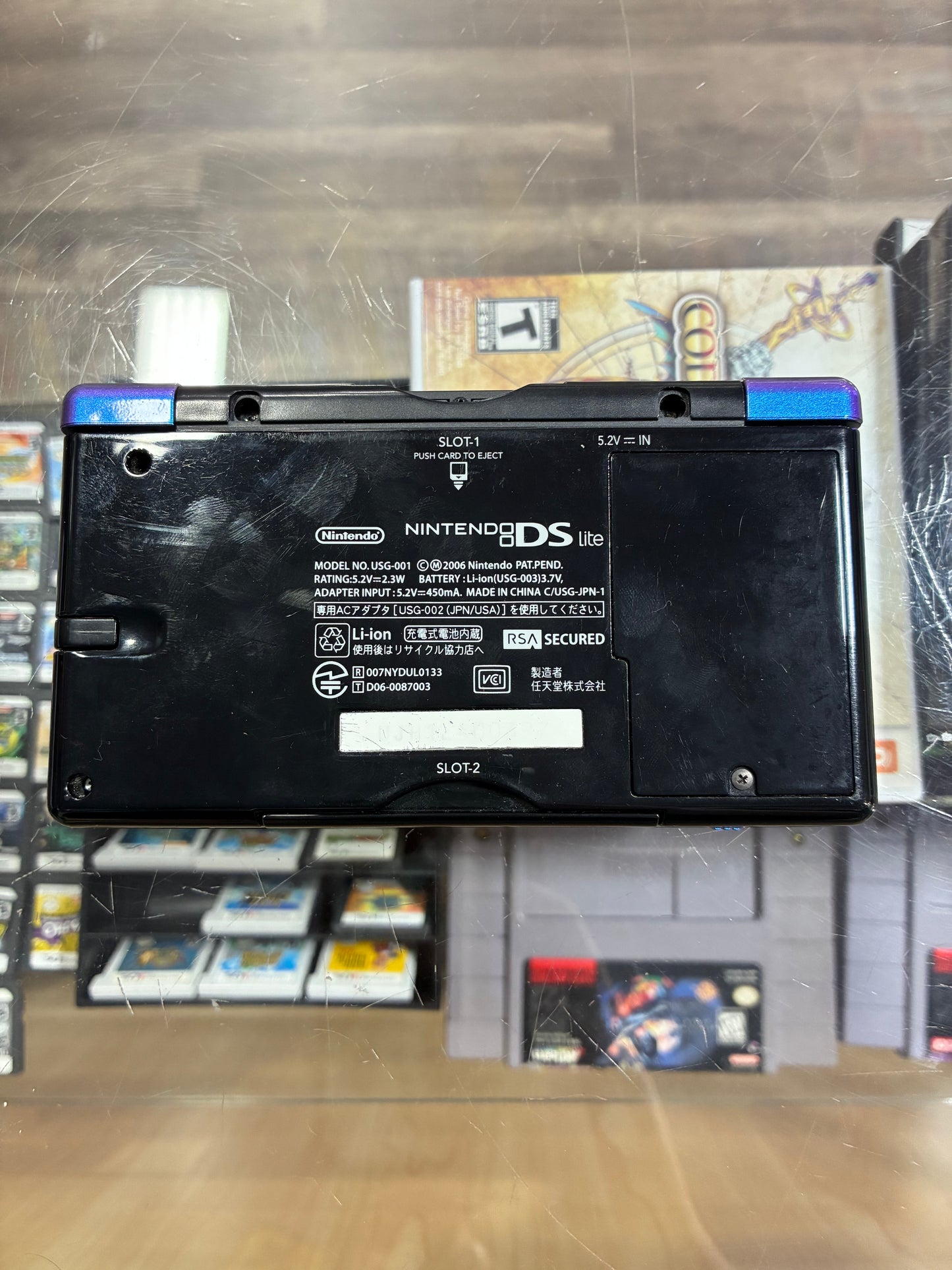 Black Nintendo DS Lite Handheld System with Charger (Custom Buttons)