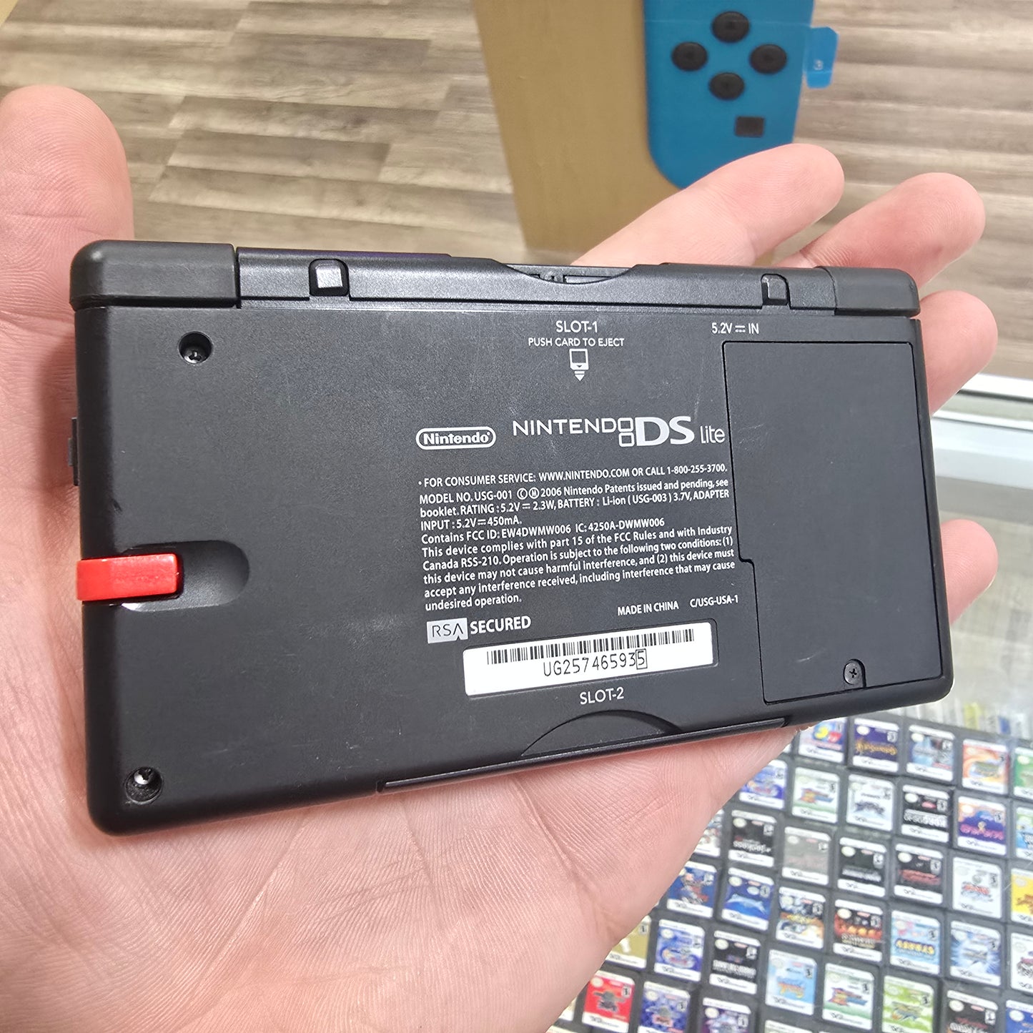 Red Nintendo DS Lite Handheld System with Charger