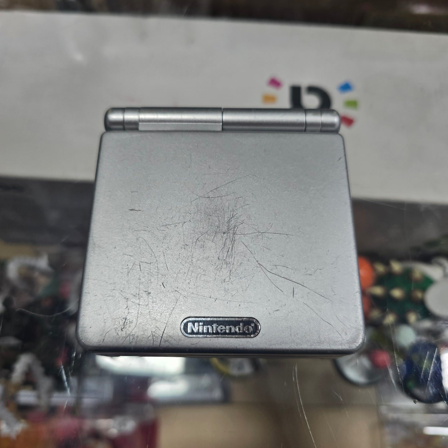 Silver Nintendo Gameboy Advance SP 001 Model Handheld System with Charger