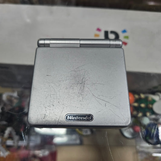 Silver Nintendo Gameboy Advance SP 001 Model Handheld System with Charger
