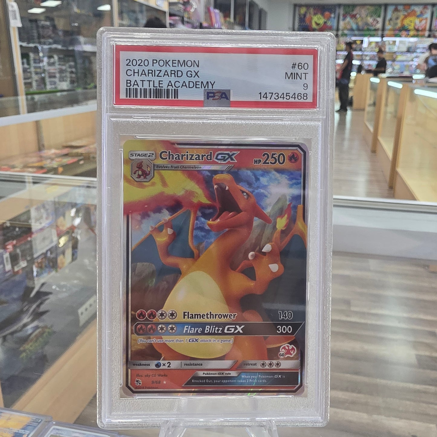 (PSA 9) Charizard GX - 9/68 (#60 Charizard Stamped) - Battle Academy