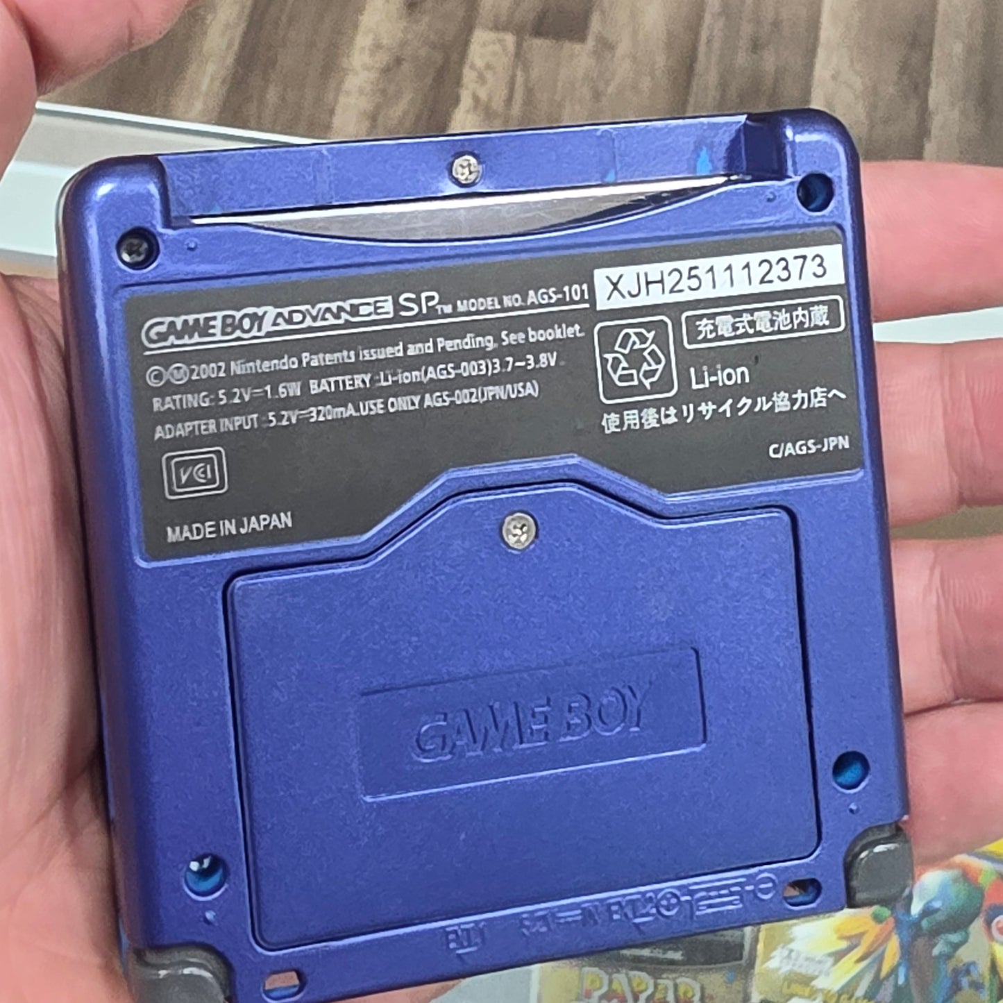 Custom Nintendo Gameboy Advance SP Handheld System with Brighter Screen (Kyogre) (RESHELL) with Charger