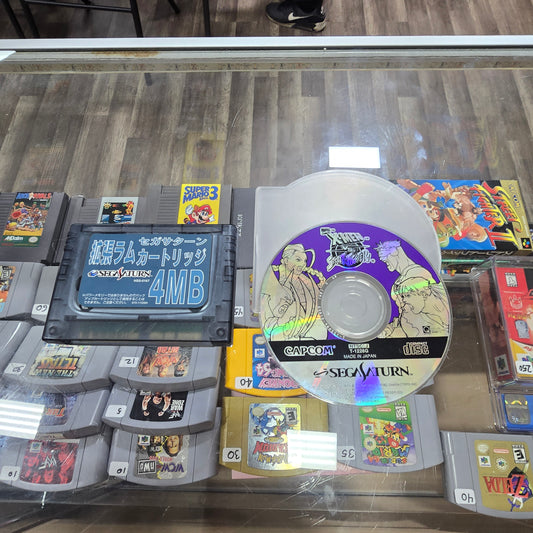 X-Men vs Street Fighter Sega Saturn JP with 4 MB Ram Cartridge