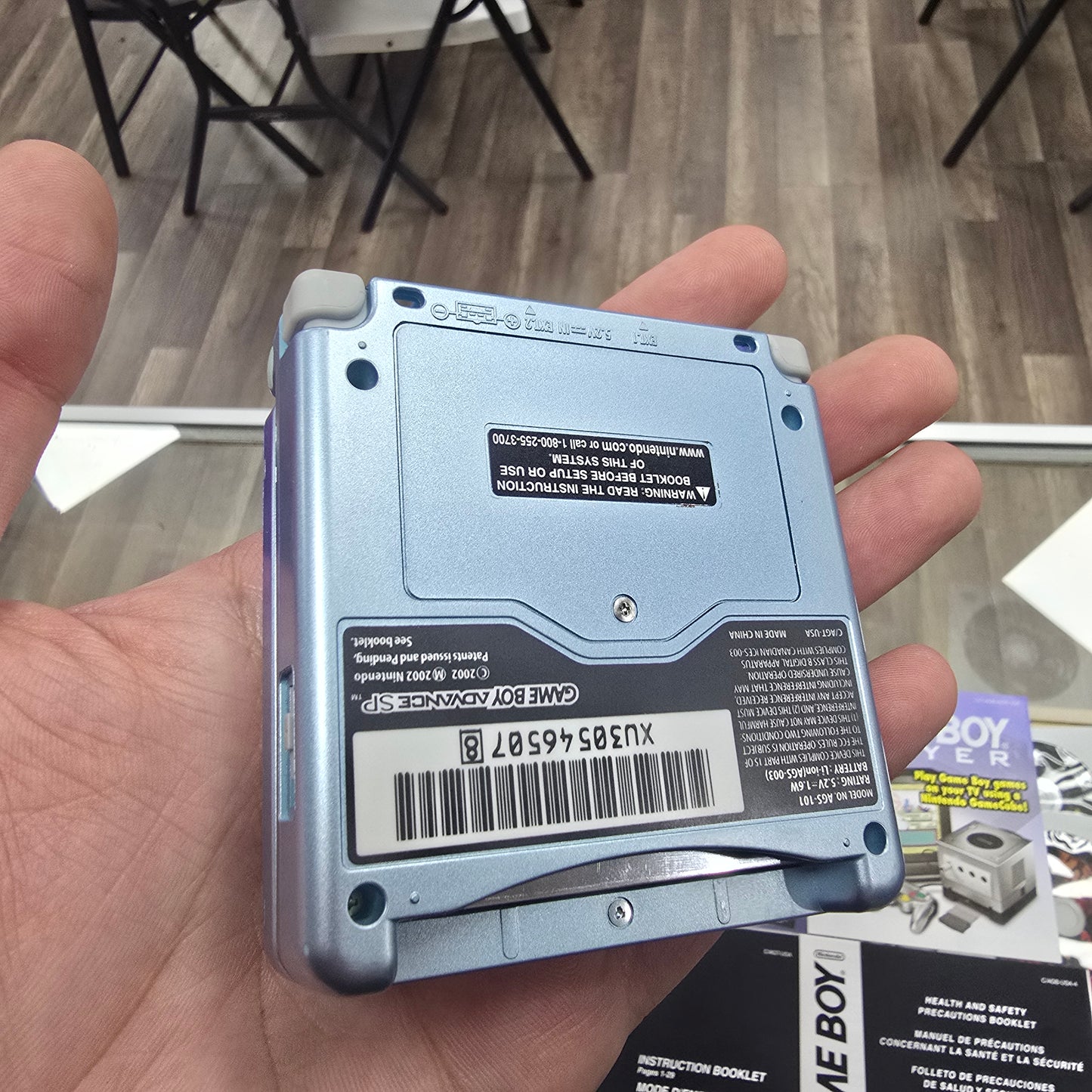Pearl Blue GameBoy Advance SP [AGS-101] CIB (CLEAN)