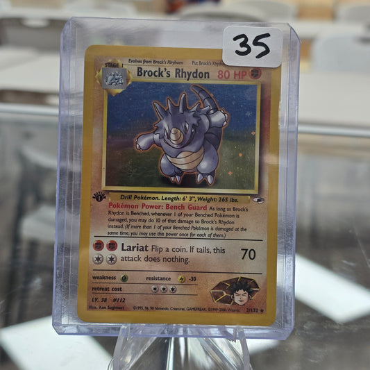 Brock's Rhydon - Gym Heroes (1st) (HP) (Has Crease)