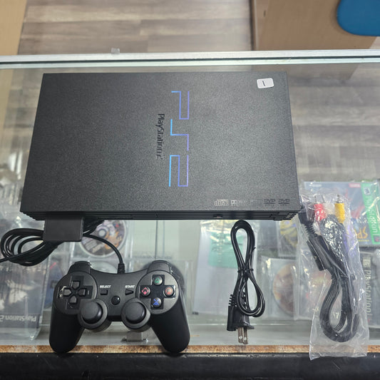 Playstation 2 System with 3rd Party Controller and Wires + Memory Card (1)