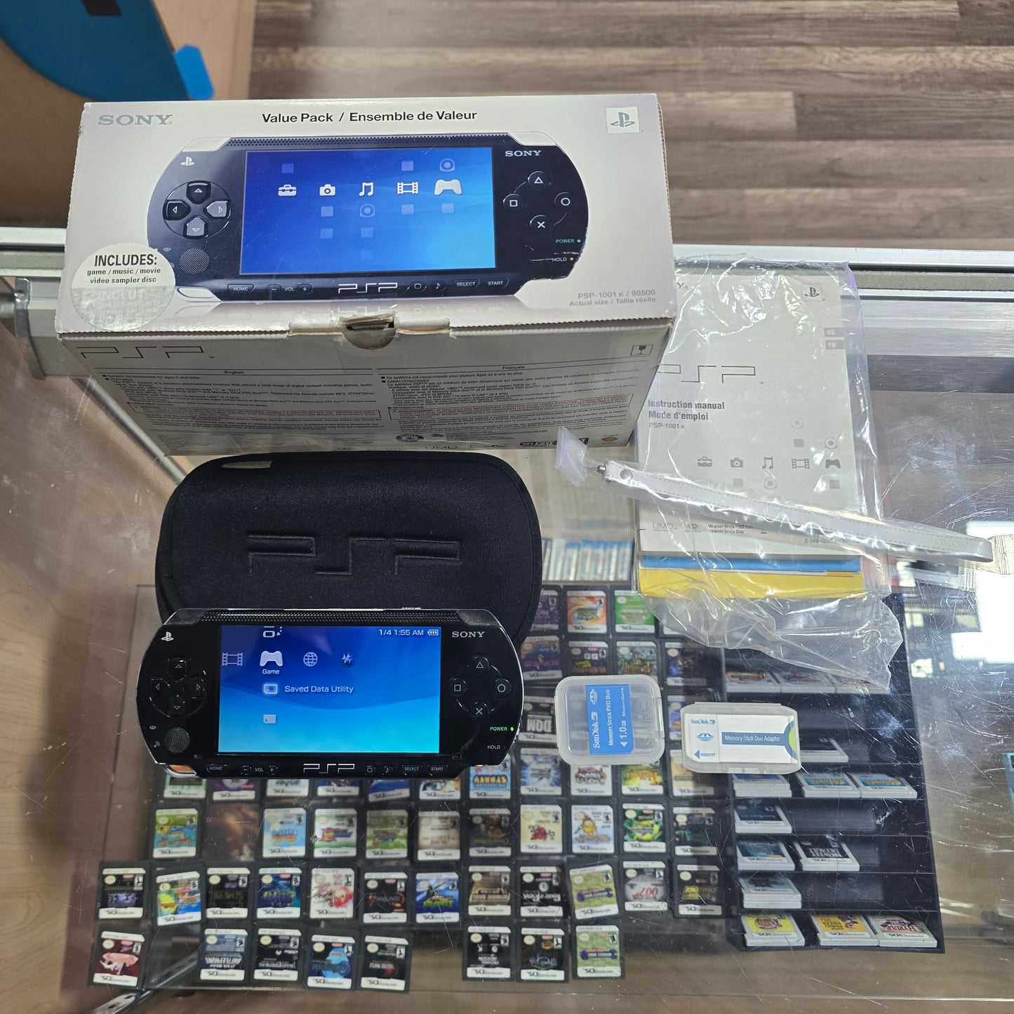 Sony PlayStation Portable Value Pack - Black PSP-1001 With Box And Accessories