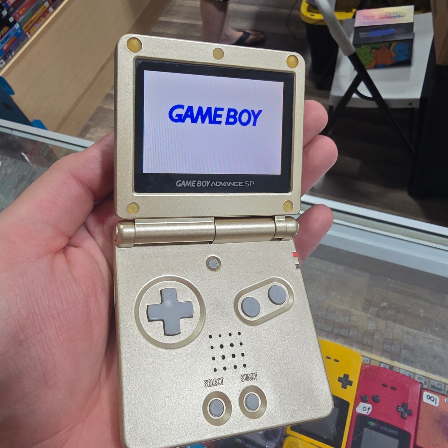 Custom Gold Shell Nintendo Gameboy Advance SP Handheld System with Charger 101 Model