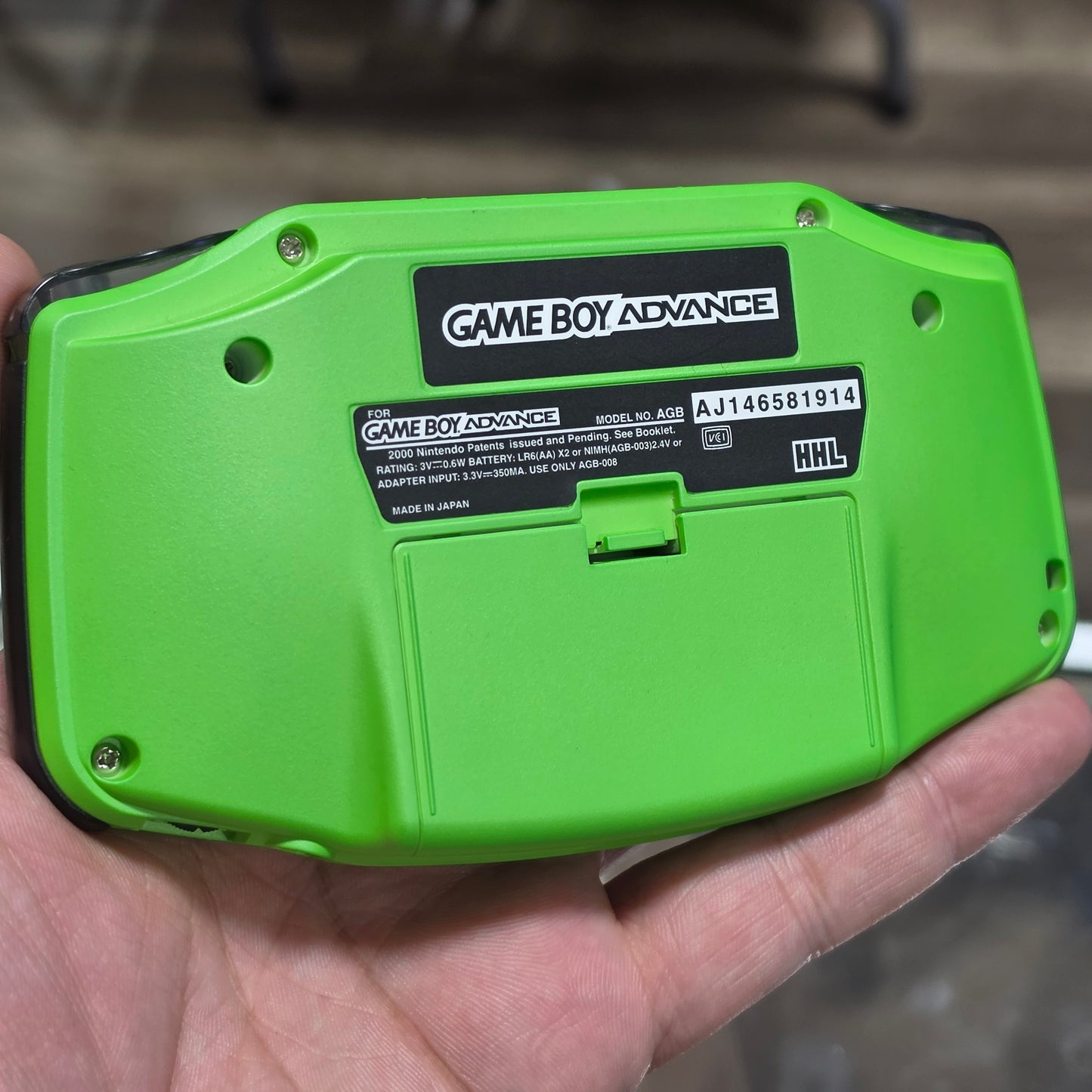 Custom Green Nintendo Gameboy Advance Handheld System with Brighter and Tactile Buttons