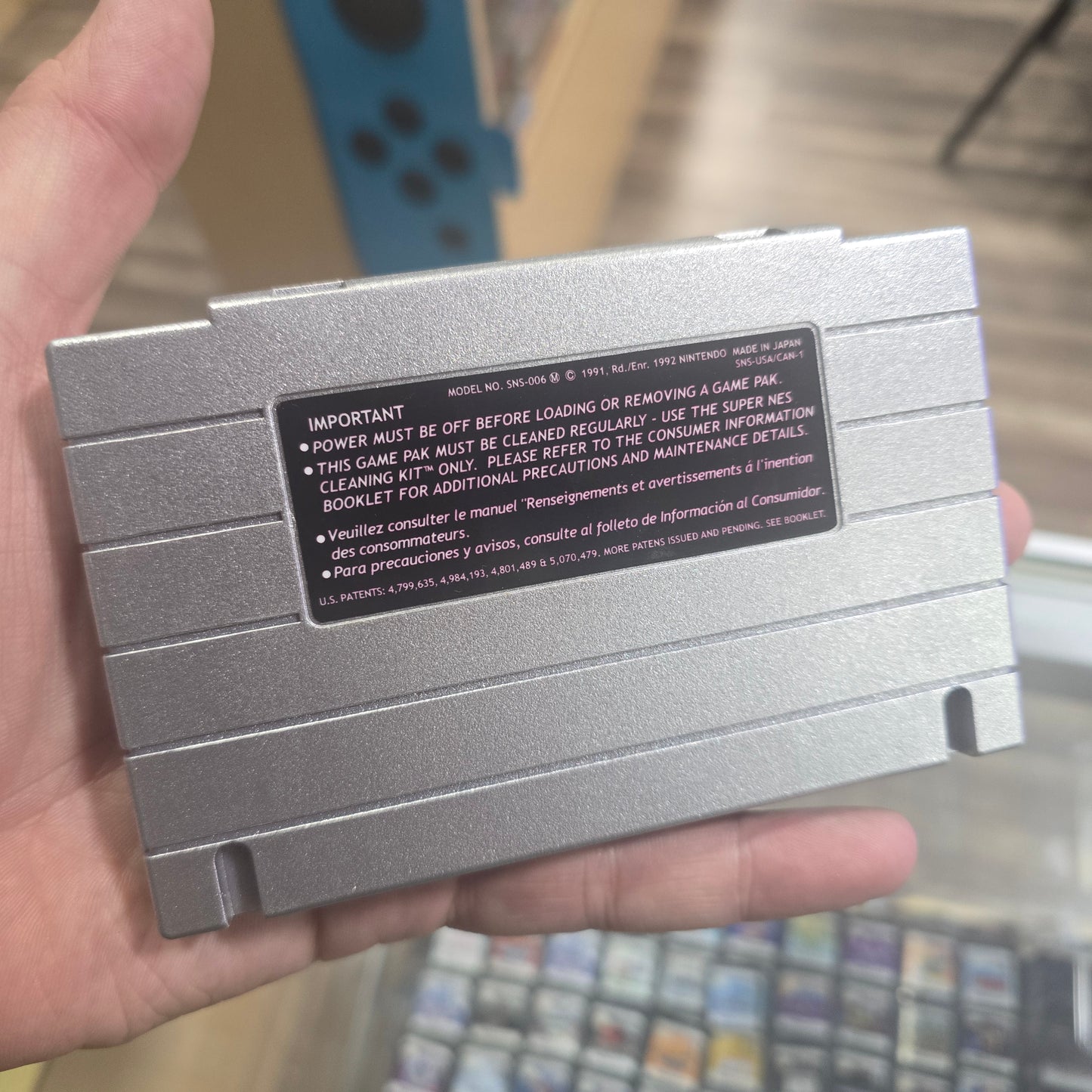 Custom Pokémon Super Nintendo Cartridge with Trade Port (Pokémon Silver)