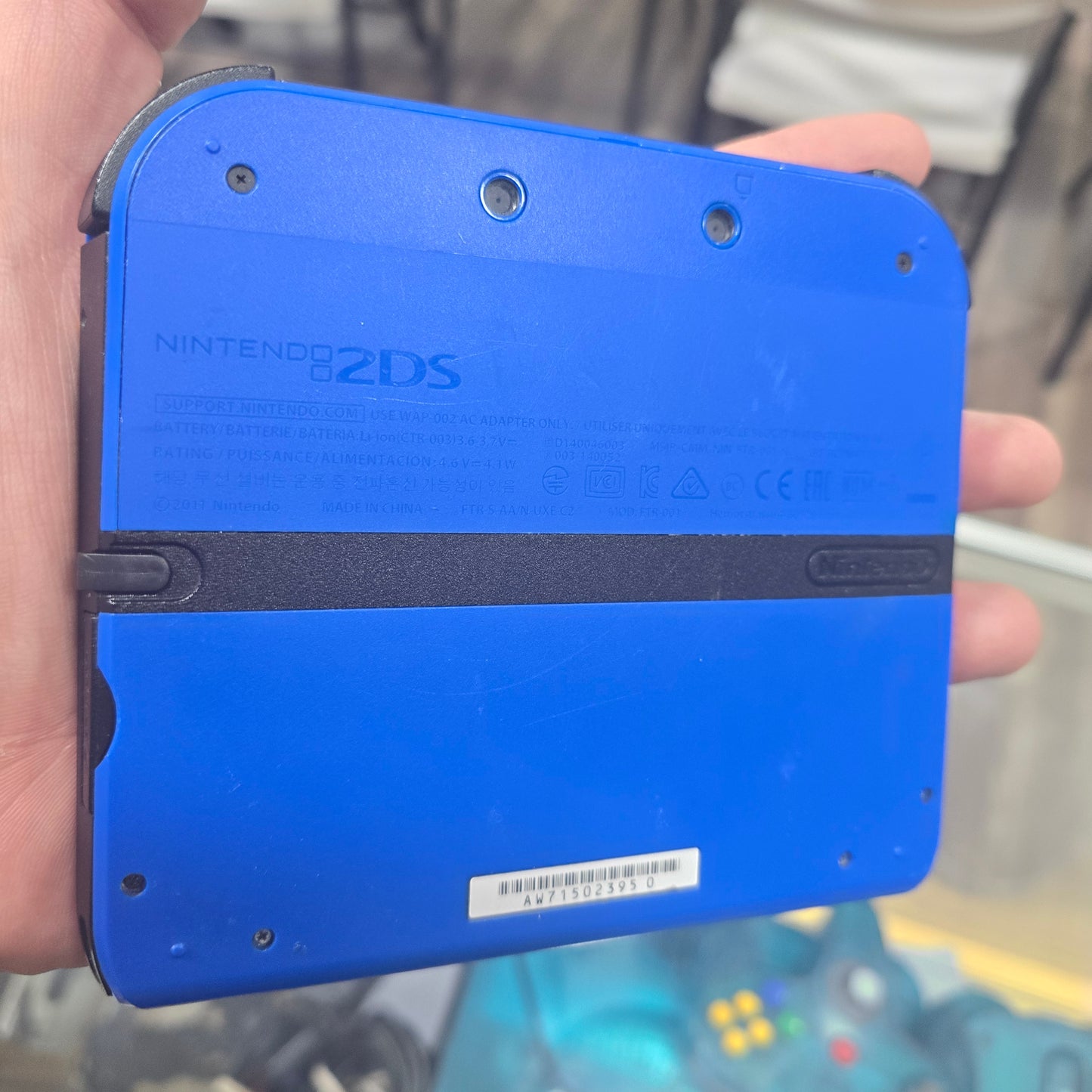 Blue Nintendo 2DS Handheld System with Charger